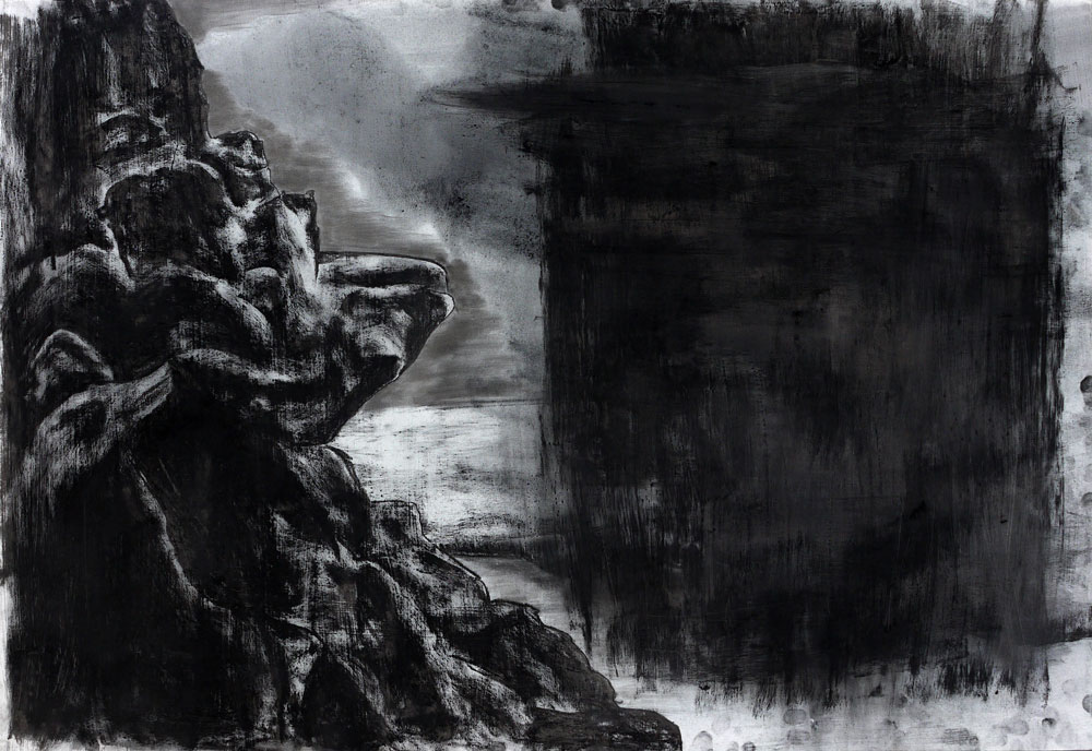 Iceland, Charcoal on paper