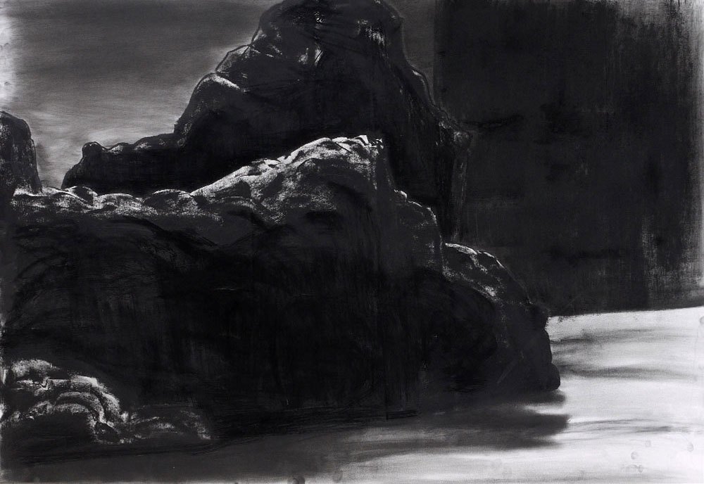Iceland, Charcoal on paper