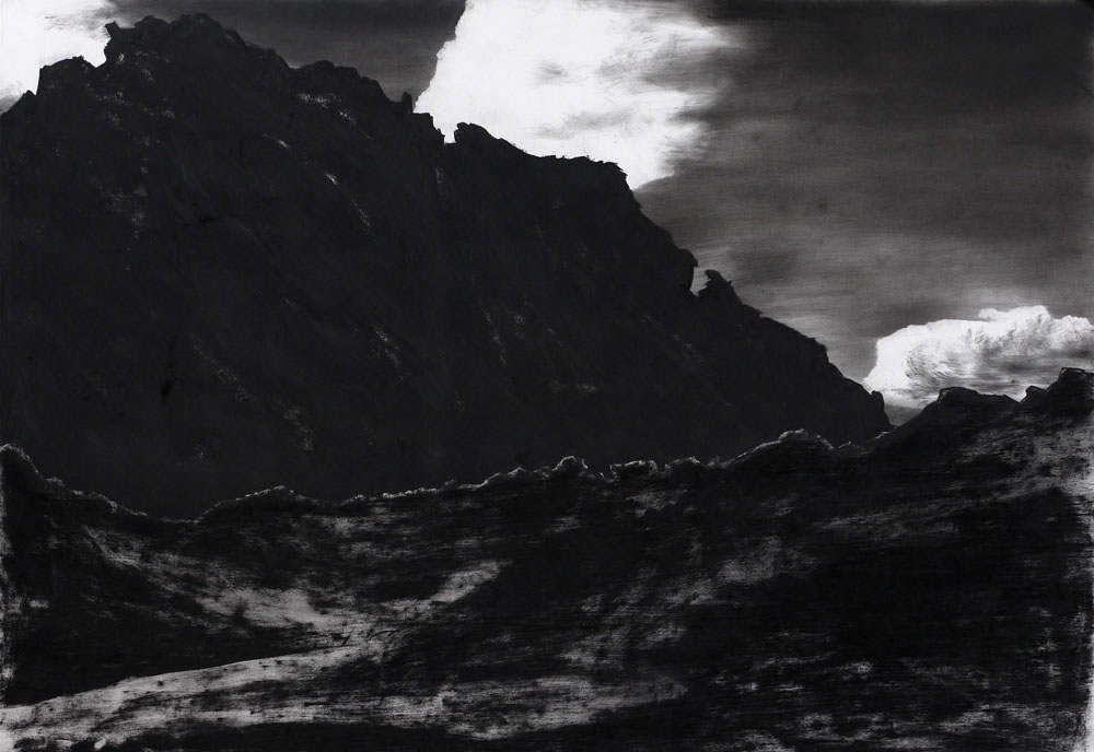 Iceland, Charcoal on paper